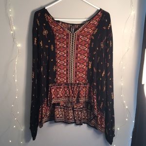 Long Sleeve Tribal Shirt Size XL